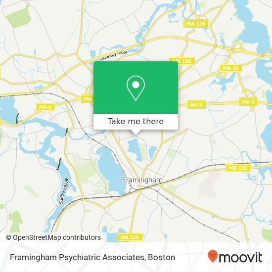 Framingham Psychiatric Associates map