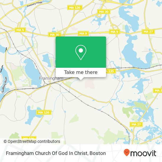 Mapa de Framingham Church Of God In Christ