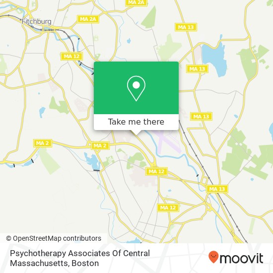 Mapa de Psychotherapy Associates Of Central Massachusetts