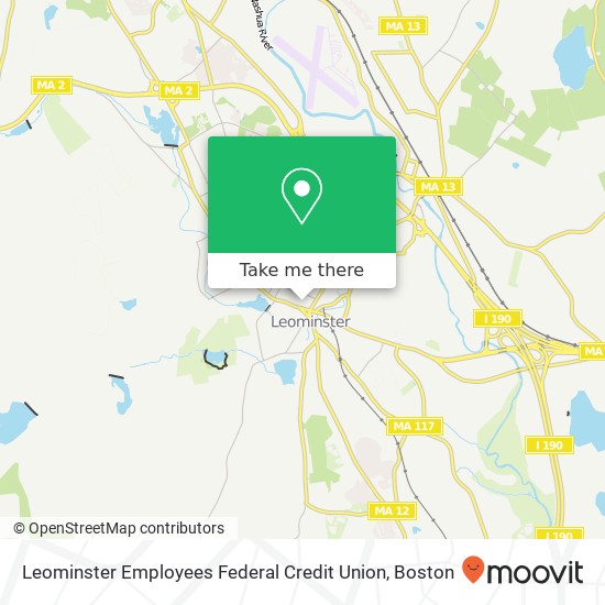 Mapa de Leominster Employees Federal Credit Union