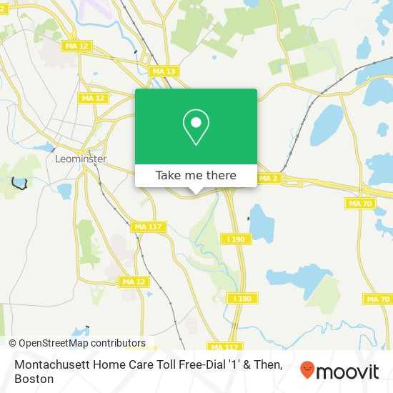 Mapa de Montachusett Home Care Toll Free-Dial '1' & Then