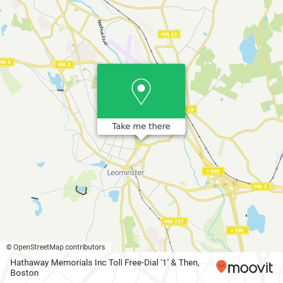 Mapa de Hathaway Memorials Inc Toll Free-Dial '1' & Then