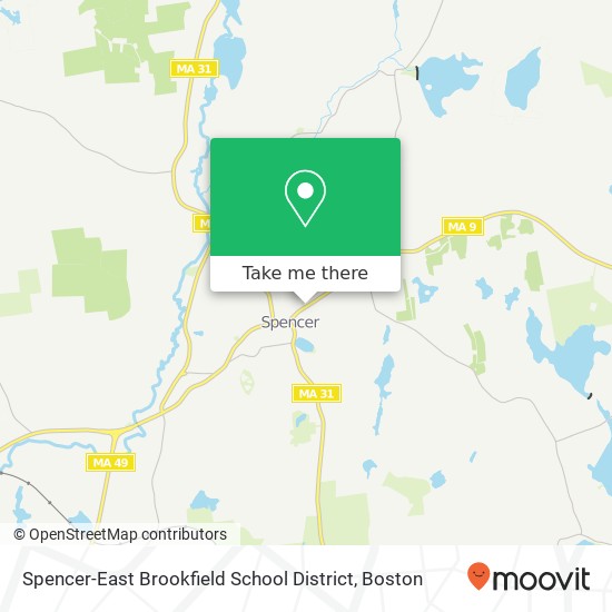 Spencer-East Brookfield School District map