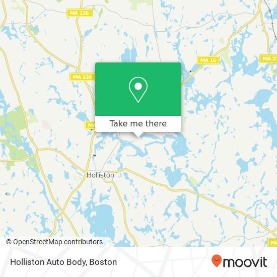 Holliston Auto Body map