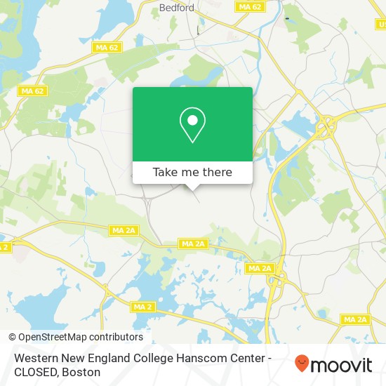 Mapa de Western New England College Hanscom Center - CLOSED