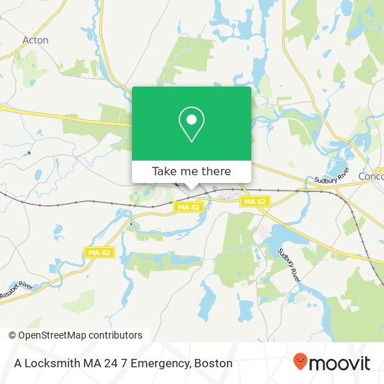 A Locksmith MA 24 7 Emergency map