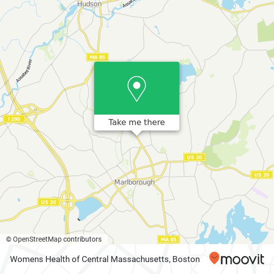 Womens Health of Central Massachusetts map