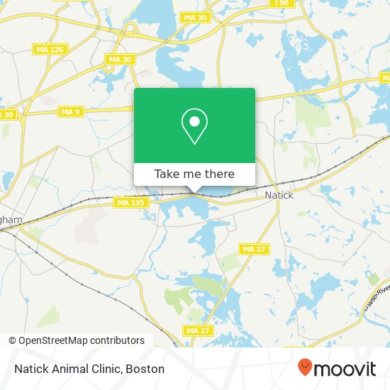 Mapa de Natick Animal Clinic