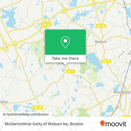 McDermottroe Getty of Woburn Inc map