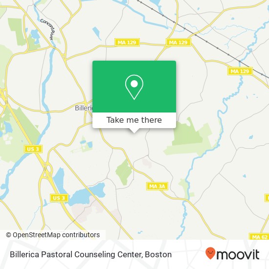 Mapa de Billerica Pastoral Counseling Center