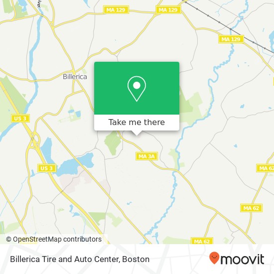 Billerica Tire and Auto Center map