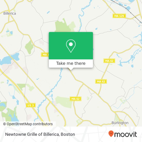 Mapa de Newtowne Grille of Billerica