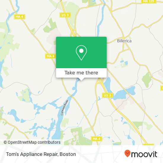 Mapa de Tom's Appliance Repair