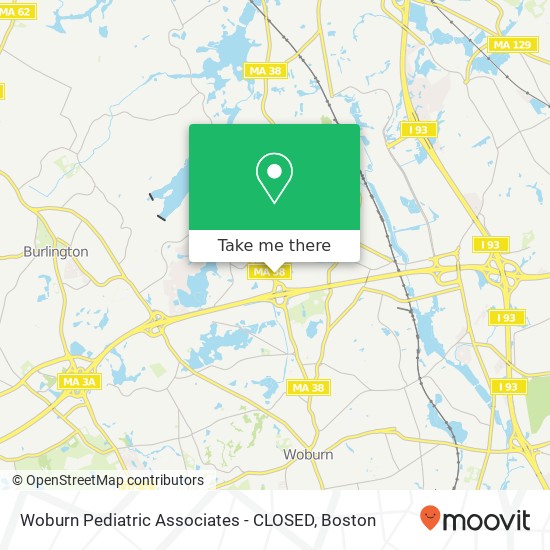 Mapa de Woburn Pediatric Associates - CLOSED