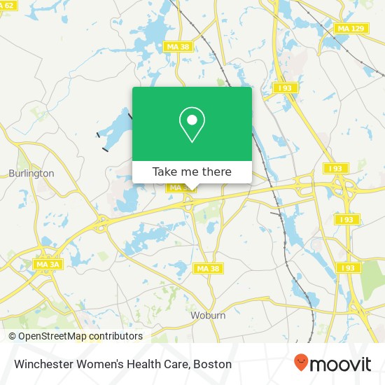 Winchester Women's Health Care map