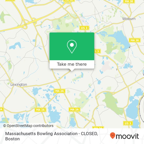 Mapa de Massachusetts Bowling Association - CLOSED