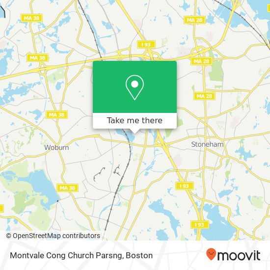 Montvale Cong Church Parsng map