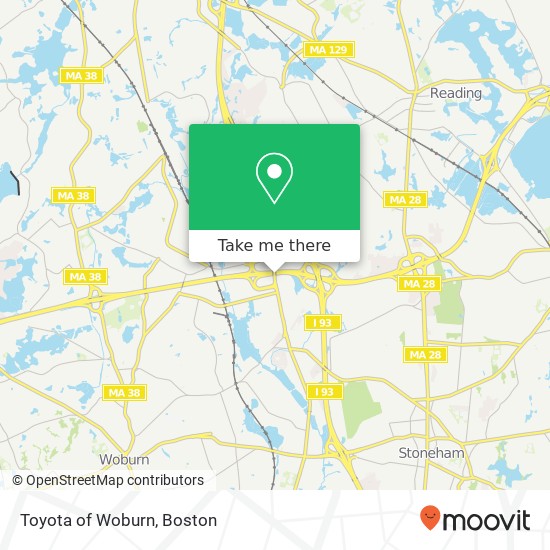 Toyota of Woburn map