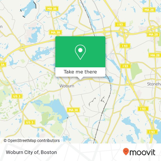 Mapa de Woburn City of