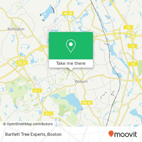 Mapa de Bartlett Tree Experts