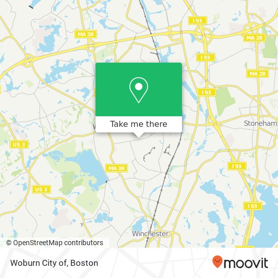 Mapa de Woburn City of