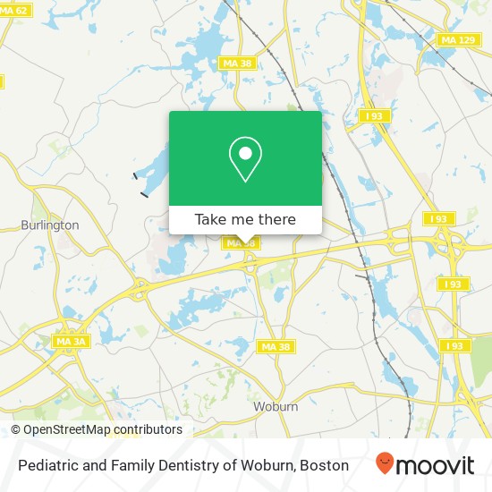 Mapa de Pediatric and Family Dentistry of Woburn