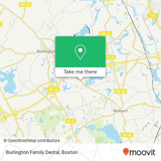 Burlington Family Dental map