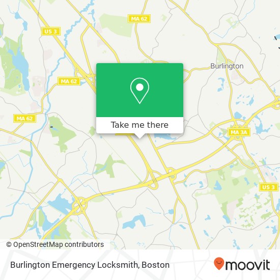 Burlington Emergency Locksmith map