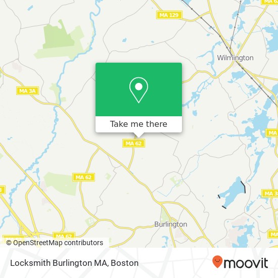 Mapa de Locksmith Burlington MA