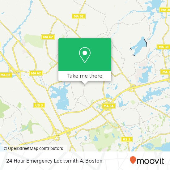 Mapa de 24 Hour Emergency Locksmith A