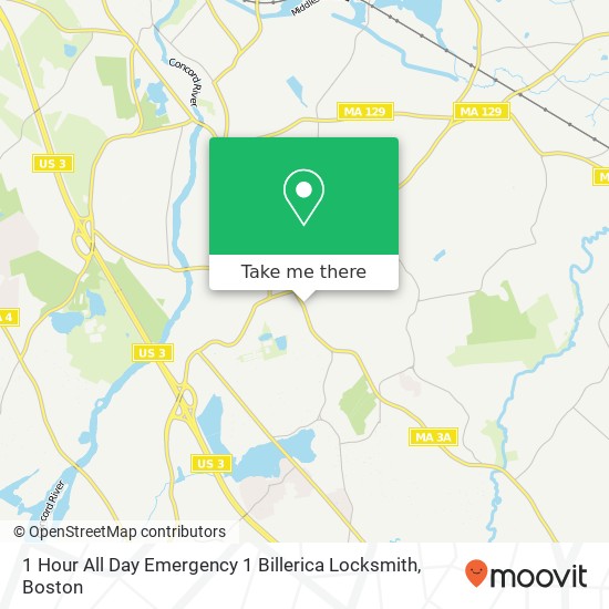 1 Hour All Day Emergency 1 Billerica Locksmith map