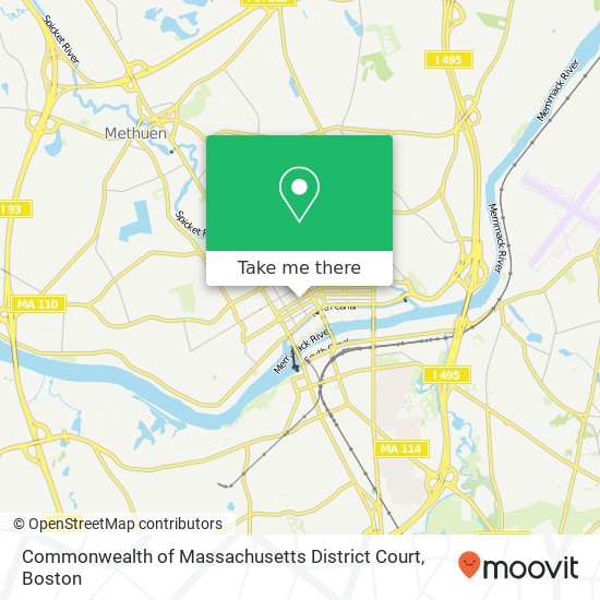 Commonwealth of Massachusetts District Court map
