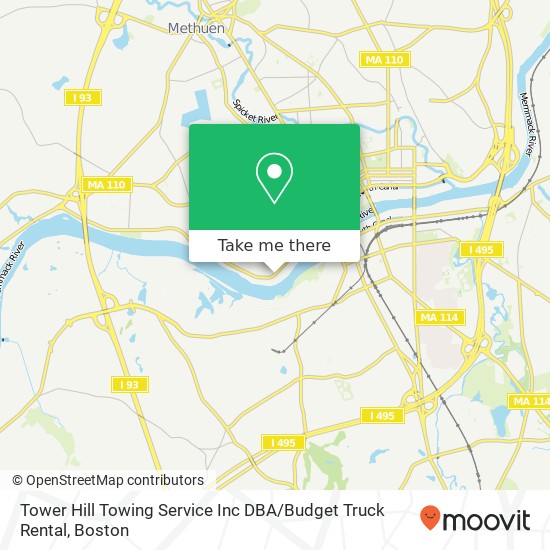 Tower Hill Towing Service Inc DBA / Budget Truck Rental map