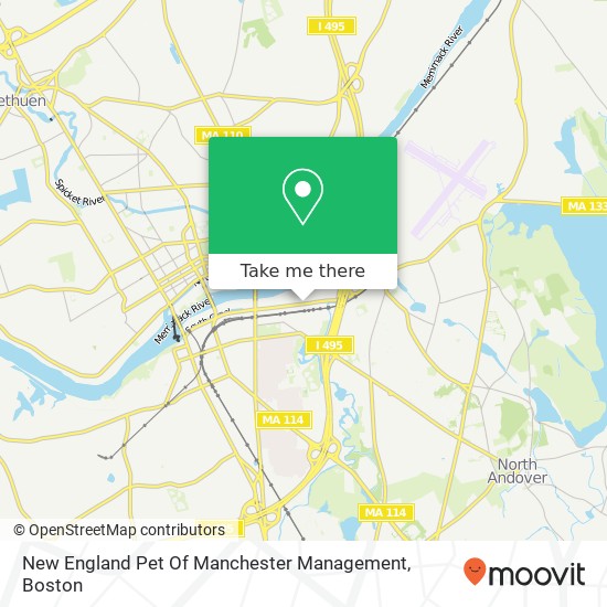 Mapa de New England Pet Of Manchester Management