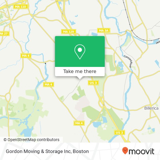 Mapa de Gordon Moving & Storage Inc