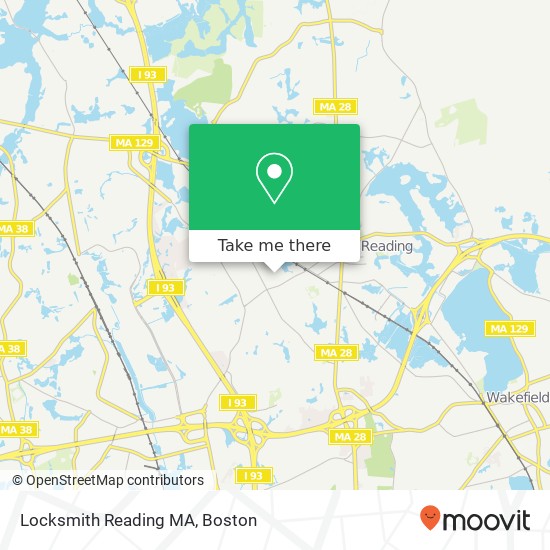 Mapa de Locksmith Reading MA