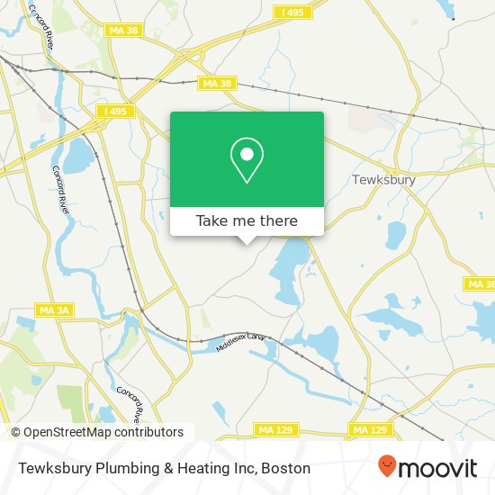 Mapa de Tewksbury Plumbing & Heating Inc