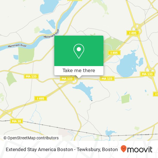 Mapa de Extended Stay America Boston - Tewksbury