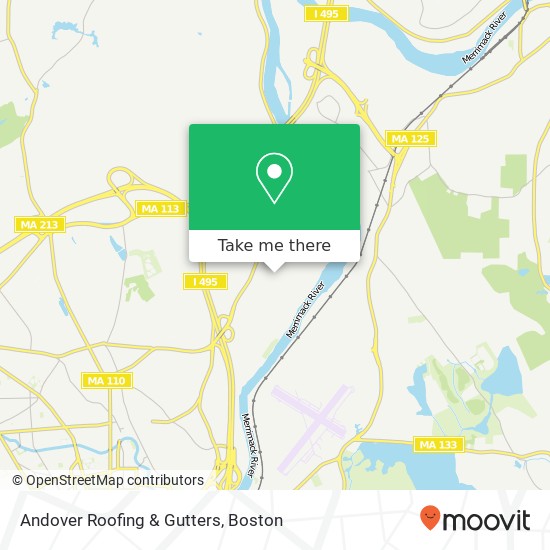 Mapa de Andover Roofing & Gutters