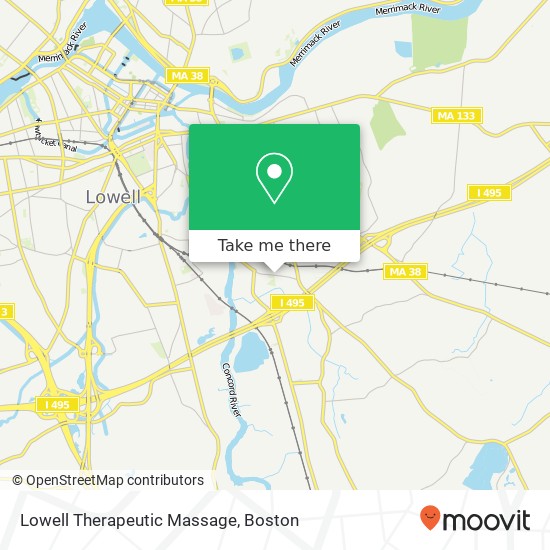 Lowell Therapeutic Massage map