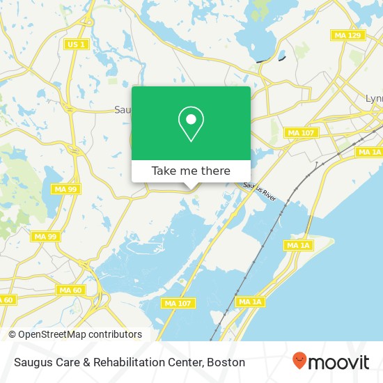 Saugus Care & Rehabilitation Center map