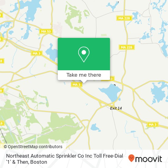 Mapa de Northeast Automatic Sprinkler Co Inc Toll Free-Dial '1' & Then