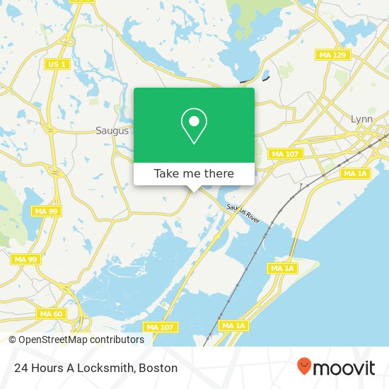 24 Hours A Locksmith map