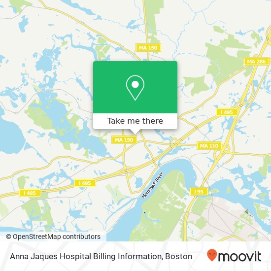 Anna Jaques Hospital Billing Information map