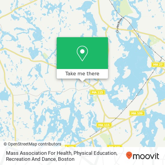 Mass Association For Health, Physical Education, Recreation And Dance map