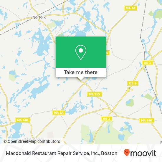 Macdonald Restaurant Repair Service, Inc. map