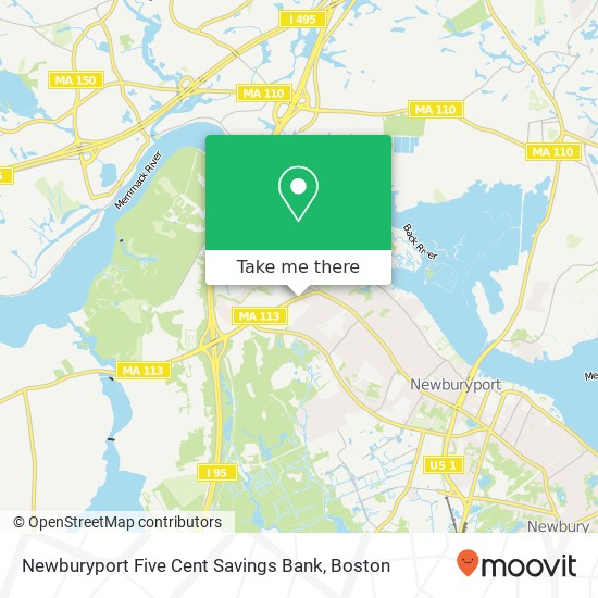 Newburyport Five Cent Savings Bank map