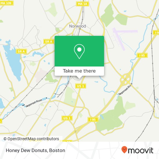 Mapa de Honey Dew Donuts