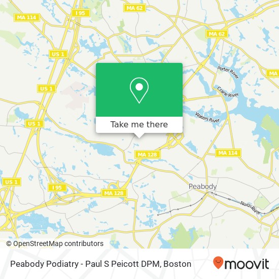 Peabody Podiatry - Paul S Peicott DPM map