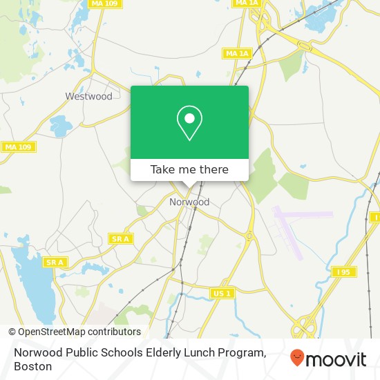 Norwood Public Schools Elderly Lunch Program map